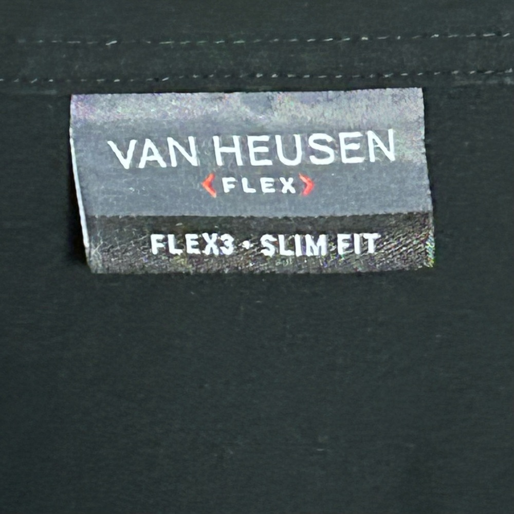 Van Heusen Men’s Slim Fit Flex 3 Black Size Large 16-16 1/2, 32/33 - Picture 6 of 9